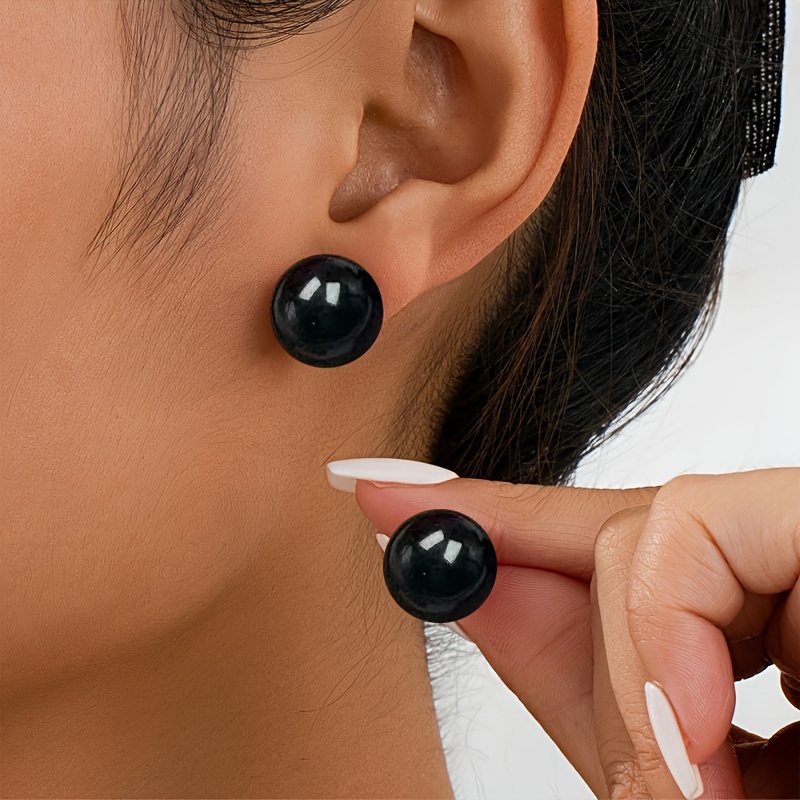 Beads Stud Earrings Acrylic Material Holiday Gift